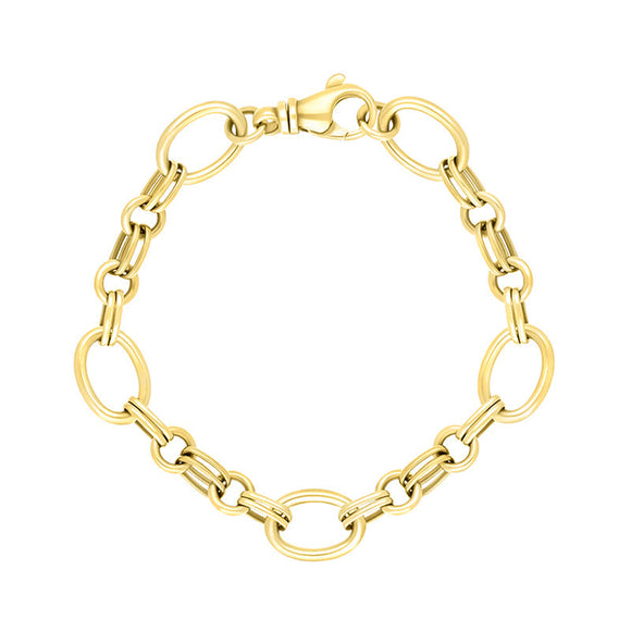 18ct Yellow Gold Double Link Handmade Bracelet C057BR