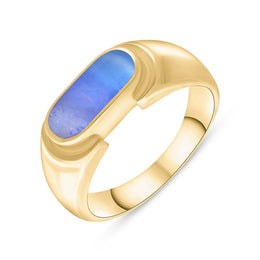 18ct Yellow Gold Moonstone Oval Dodgem Ring, R075