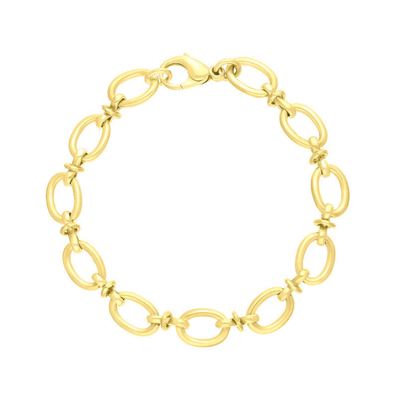 18ct Yellow Gold Oval Link Handmade Bracelet C058BR