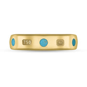 18ct Yellow Gold Turquoise King's Coronation Hallmark 5mm Ring  R1193_5 CFH