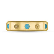 18ct Yellow Gold Turquoise King's Coronation Hallmark 5mm Ring  R1193_5 CFH