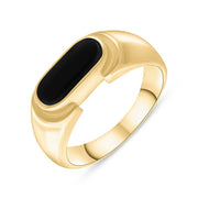 18ct Yellow Gold Whitby Jet Oval Dodgem Ring, R075