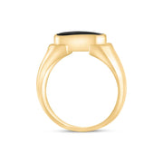 18ct Yellow Gold Whitby Jet Oval Dodgem Ring