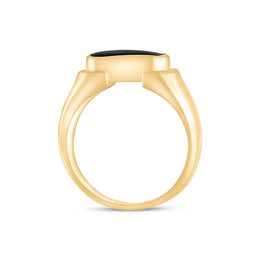 18ct Yellow Gold Whitby Jet Oval Dodgem Ring