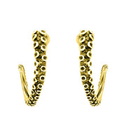18ct Yellow Gold Tentacle Hoop Earrings, E2460