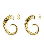18ct Yellow Gold Tentacle Hoop Earrings