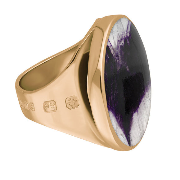 18ct Rose Gold Blue John Hallmark Medium Round Ring