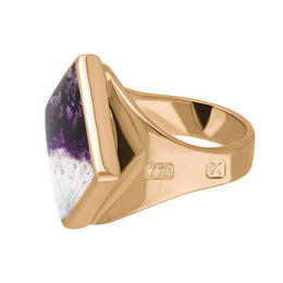 18ct Rose Gold Blue John Hallmark Small Rhombus Ring