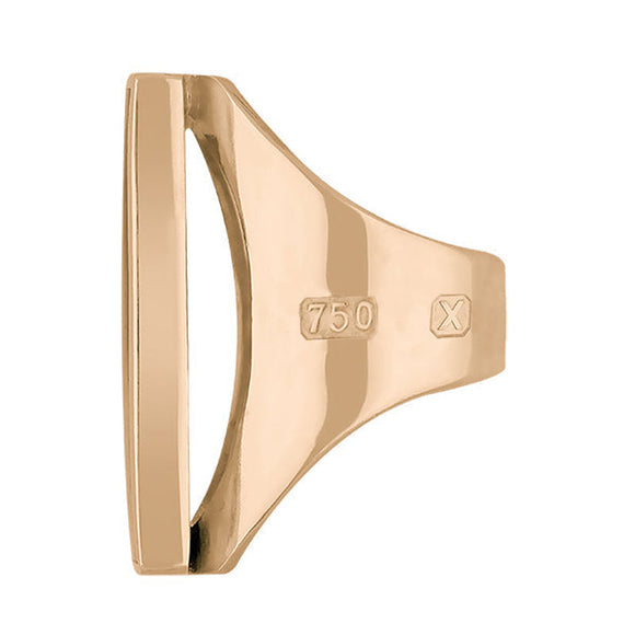 18ct Rose Gold Whitby Jet Hallmark Large Oblong Ring