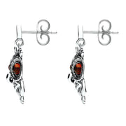 18ct White Gold Amber Orange Owl Stud Earrings E2329-2