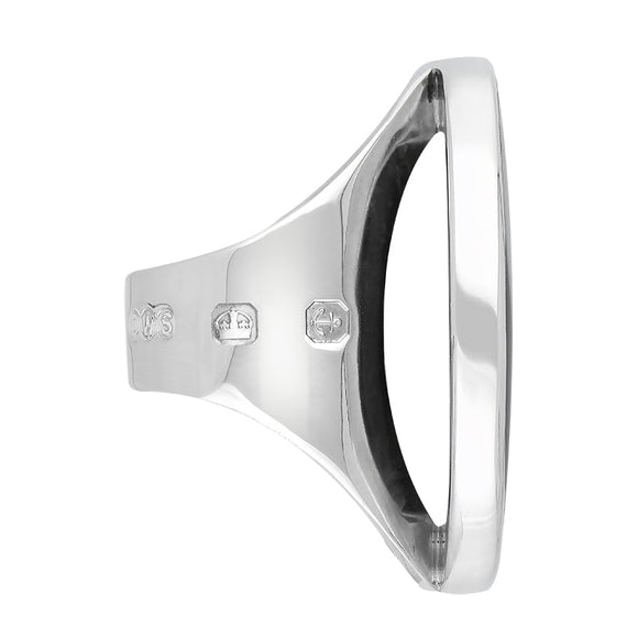 18ct White Gold Blue John Hallmark Large Round Ring