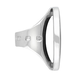 18ct White Gold Blue John Hallmark Large Round Ring