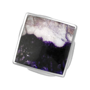 18ct White Gold Blue John Hallmark Medium Rhombus Ring. R607_FH.