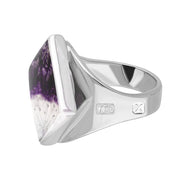 18ct White Gold Blue John Hallmark Small Rhombus Ring