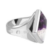 18ct White Gold Blue John Hallmark Small Rhombus Ring