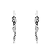 18ct White Gold Tentacle Twist Drop Earrings, E2463