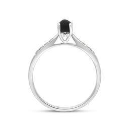 18ct White Gold Whitby Jet Diamond 0.07ct Ring