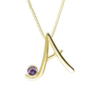 18ct Yellow Gold Blue John Love Letters Initial A Necklace, P3448.