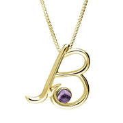 18ct Yellow Gold Blue John Love Letters Initial B Necklace, P3449.