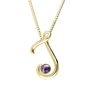 18ct Yellow Gold Blue John Love Letters Initial J Necklace, P3457.