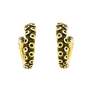 18ct Yellow Gold Tentacle Curl Stud Earrings, E2461