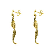18ct Yellow Gold Tentacle Twist Drop Earrings