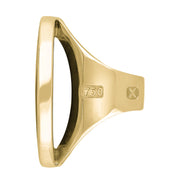18ct Yellow Gold Turquoise Hallmark Large Round Ring