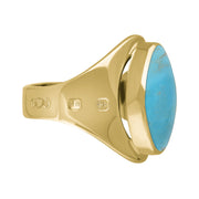 18ct Yellow Gold Turquoise Hallmark Small Oval Ring