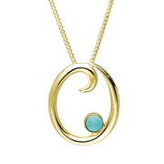 18ct Yellow Gold Turquoise Love Letters Initial O Necklace, P3462.