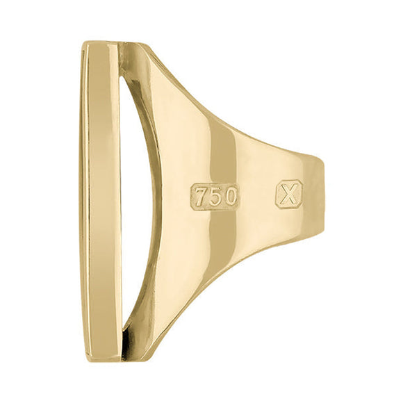 18ct Yellow Gold Whitby Jet Hallmark Large Oblong Ring