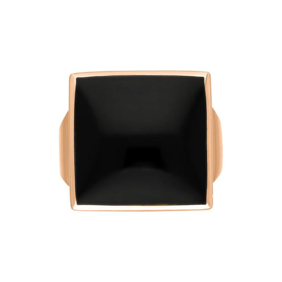18ct Rose Gold Whitby Jet Small Square Ring, R603_3
