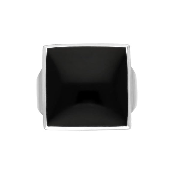 18ct White Gold Whitby Jet Small Square Ring, R603_3