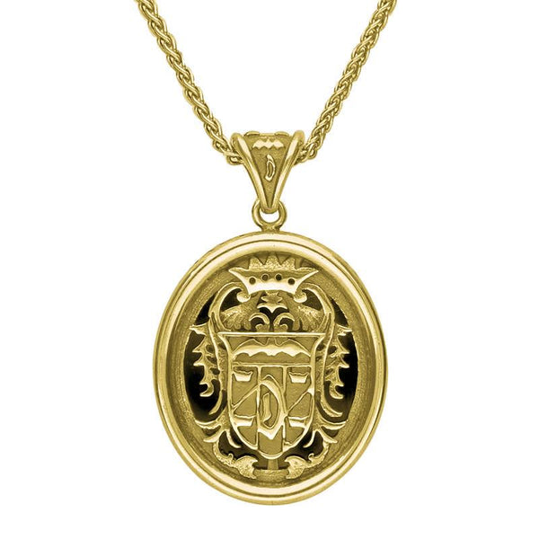 18ct Yellow Gold Whitby Jet Commemorative Dracula Necklace, P1974.