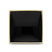 18ct Yellow Gold Whitby Jet Large Square Ring, R605_3