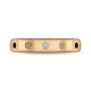18ct rose Gold Diamond Jet King's Coronation Hallmark 4mm Ring R1193_4