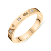 18ct Rose Gold Diamond King's Coronation Hallmark Princess Cut 3mm Ring R1199_3 CFH