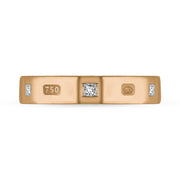 18ct Rose Gold Diamond King's Coronation Hallmark Princess Cut 4mm Ring  R1199_4 CFH