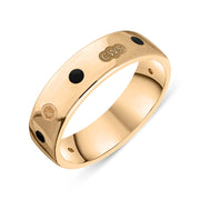 18ct Rose Gold Whitby Jet King's Coronation Hallmark 6mm Ring