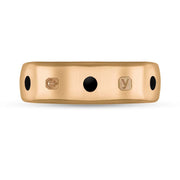 18ct Rose Gold Whitby Jet King's Coronation Hallmark 6mm Ring