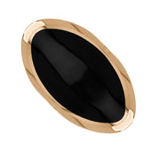 18ct Rose Gold Whitby Jet King's Coronation Hallmark Large Oval Ring R013 CFH