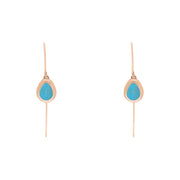 18ct Rose Gold Turquoise Cross Disc Drop Earrings
