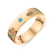 18ct Rose Gold Turquoise King's Coronation Hallmark 6mm Ring