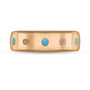 18ct Rose Gold Turquoise King's Coronation Hallmark 6mm Ring