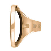 18ct Rose Gold Turquoise King's Coronation Hallmark Large Round Ring R611 CFH