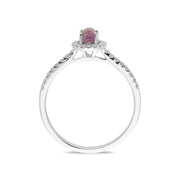 18ct White Gold Blue John 0.24 Carat Diamond Shoulder Ring R1040