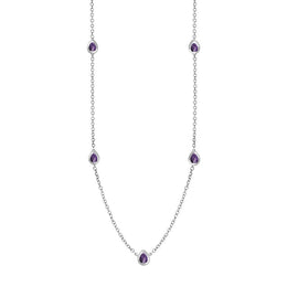 18ct White Gold Blue John Cross Link Disc Chain Necklace