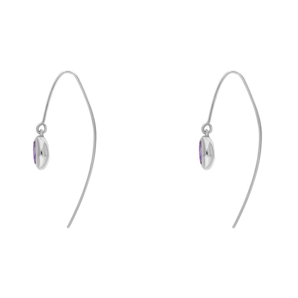 18ct White Gold Blue John Heart Disc Drop Earrings, E1372.