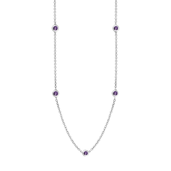 Sterling Silver Blue John Heart Link Disc Chain Necklace, N746_2.