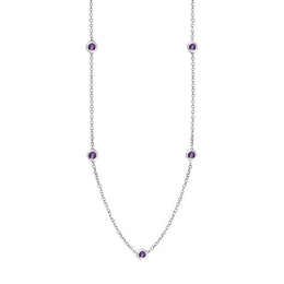 18ct White Gold Blue John Heart Link Disc Chain Necklace, N746.