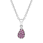 18ct White Gold Pink Sapphire and Diamond Oval Necklace COO29050_
